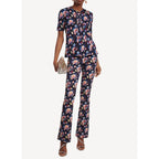Top Tricoté - Mini Fleurs Néon Marine