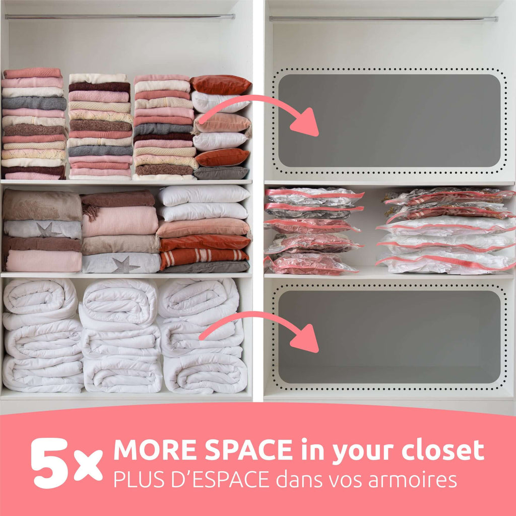 Lot 5 Sacs Rangement Sous Vide Aspispace M+L