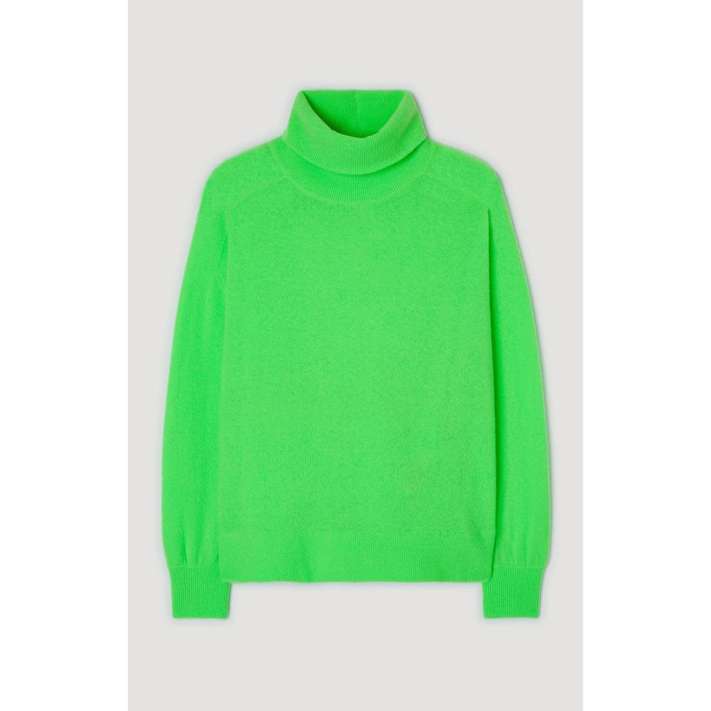 Pull Col Roule - Vert Fluo - Femme