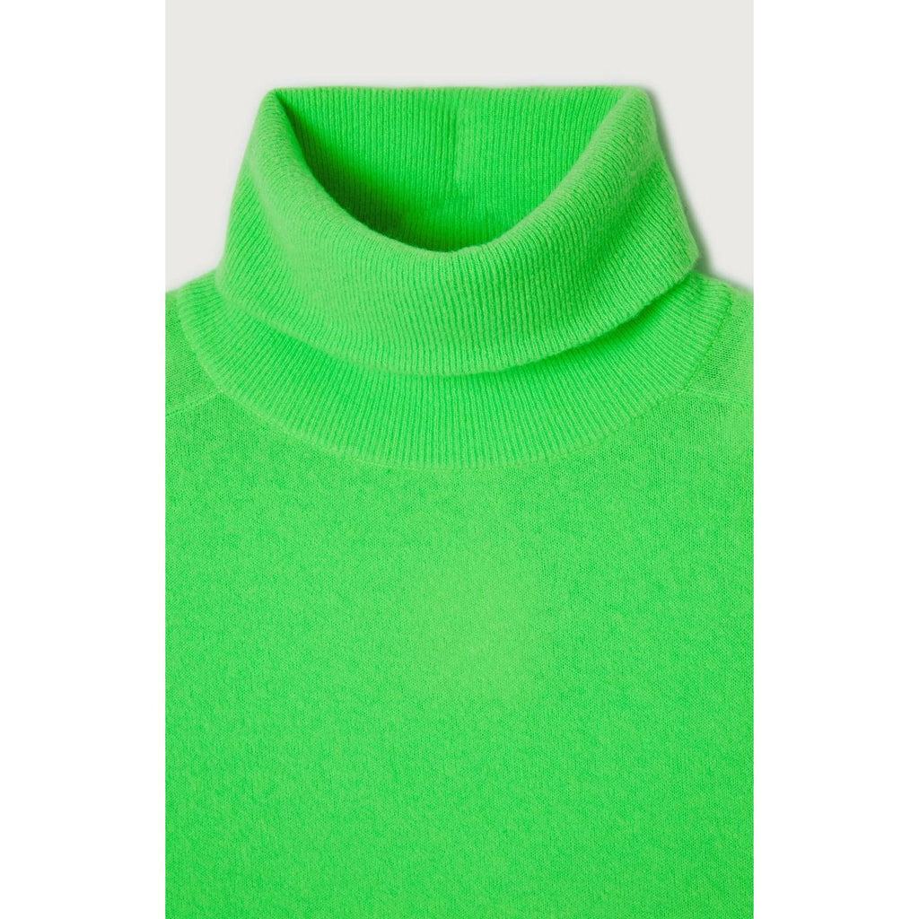 Pull Col Roule - Vert Fluo - Femme