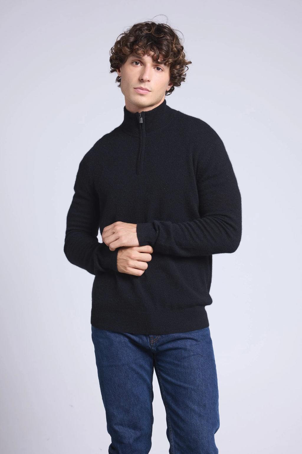 Jersey Cuello Cremallera Alto Rayman - Negro - Hombre