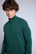 Jersey de cuello alto con cremallera Rayman - Verde botella - Hombre