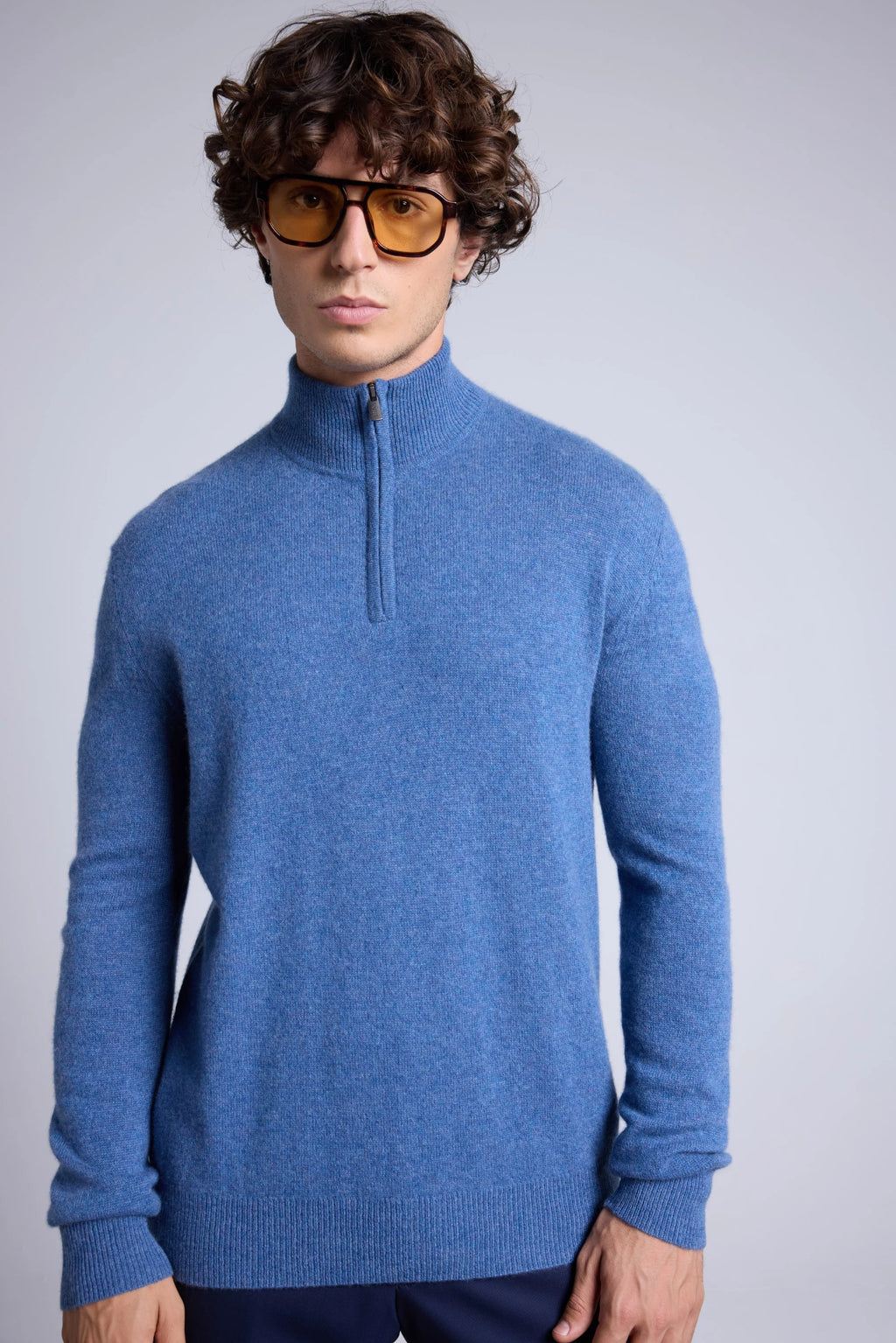 Jersey Rayman de cuello alto con cremallera - Azul vaquero - Hombre