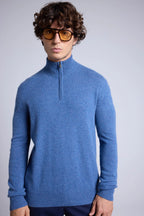Jersey Rayman de cuello alto con cremallera - Azul vaquero - Hombre