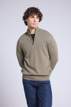 Pull Col Zippe Montant  Rayman - Vert Khaki - Homme