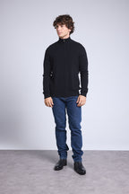 Jersey Cuello Cremallera Alto Rayman - Negro - Hombre