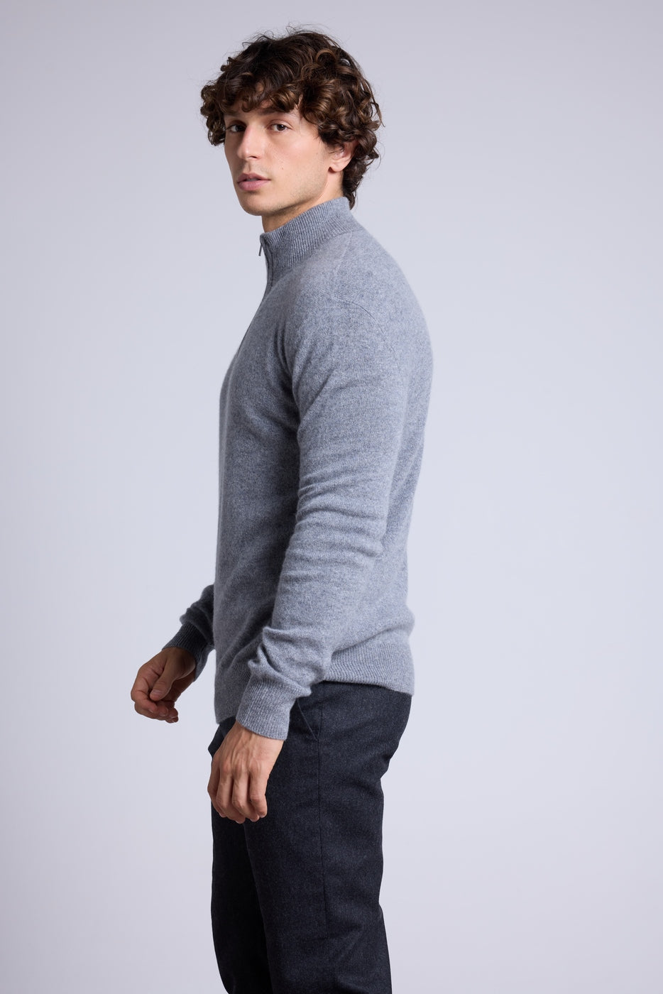 Jersey de cuello alto con cremallera Rayman - Gris oscuro - Hombre