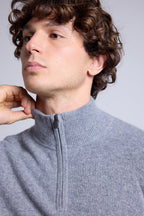 Pull Col Zippe Montant Rayman - Gris Fonce - Homme