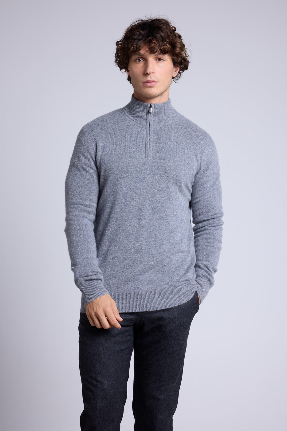 Jersey de cuello alto con cremallera Rayman - Gris oscuro - Hombre