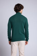 Jersey de cuello alto con cremallera Rayman - Verde botella - Hombre