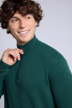 Jersey de cuello alto con cremallera Rayman - Verde botella - Hombre