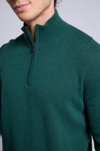 Jersey de cuello alto con cremallera Rayman - Verde botella - Hombre