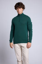 Jersey de cuello alto con cremallera Rayman - Verde botella - Hombre