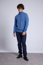 Jersey Rayman de cuello alto con cremallera - Azul vaquero - Hombre