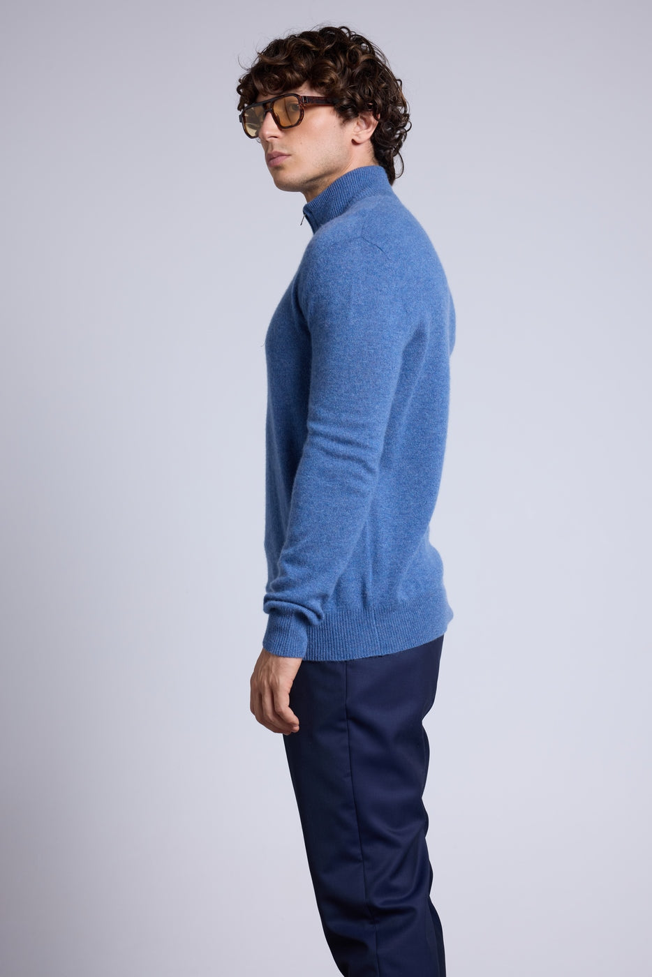 Jersey Rayman de cuello alto con cremallera - Azul vaquero - Hombre