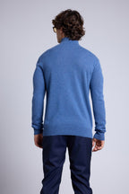 Jersey Rayman de cuello alto con cremallera - Azul vaquero - Hombre