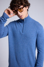 Jersey Rayman de cuello alto con cremallera - Azul vaquero - Hombre