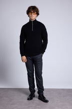 Jersey Rayman de cuello alto con cremallera - Negro y gris - Hombre