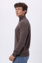 Pull Col Montant Zippe Rayman - Marron Chine - Homme