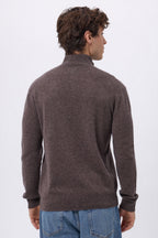 Pull Col Montant Zippe Rayman - Marron Chine - Homme