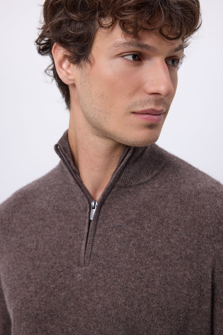 Pull Col Montant Zippe Rayman - Marron Chine - Homme