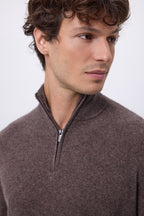 Pull Col Montant Zippe Rayman - Marron Chine - Homme
