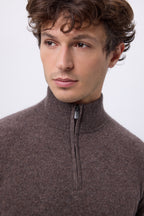Pull Col Montant Zippe Rayman - Marron Chine - Homme