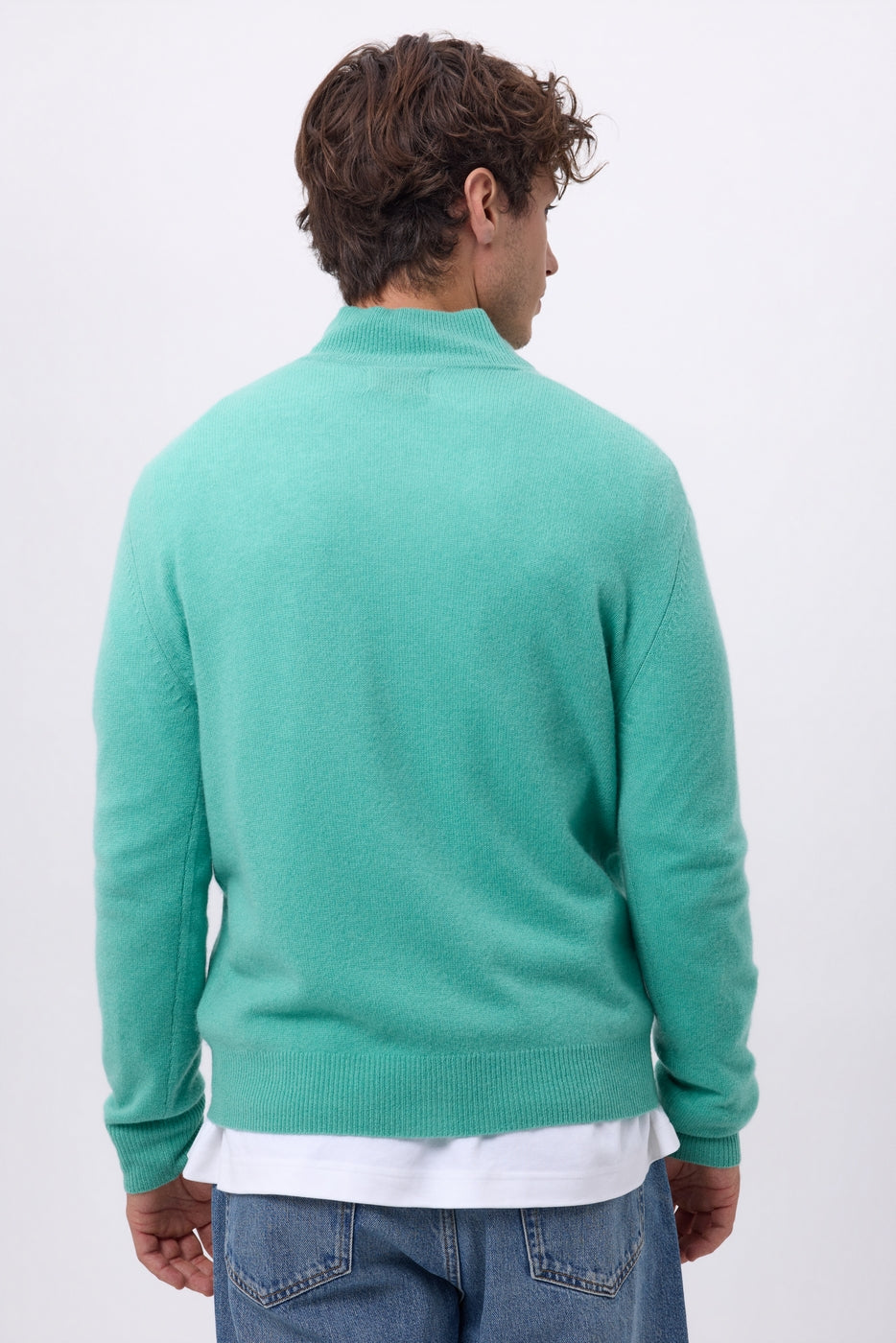 Pull Col Montant Zippe Rayman - Vert Pastel - Homme