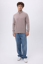 Jersey de cuello alto con cremallera Rayman - Avellana - Hombre