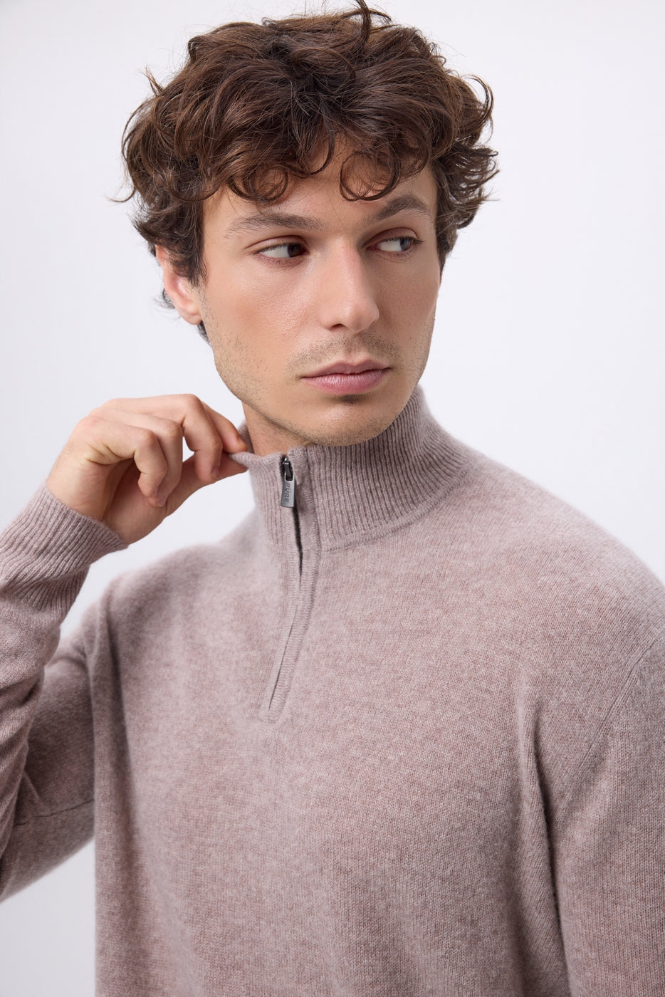 Jersey de cuello alto con cremallera Rayman - Avellana - Hombre