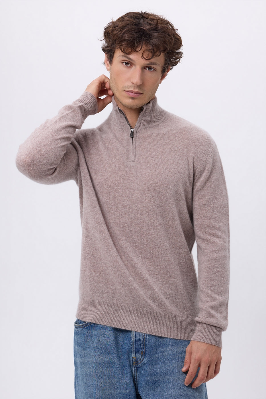 Jersey de cuello alto con cremallera Rayman - Avellana - Hombre