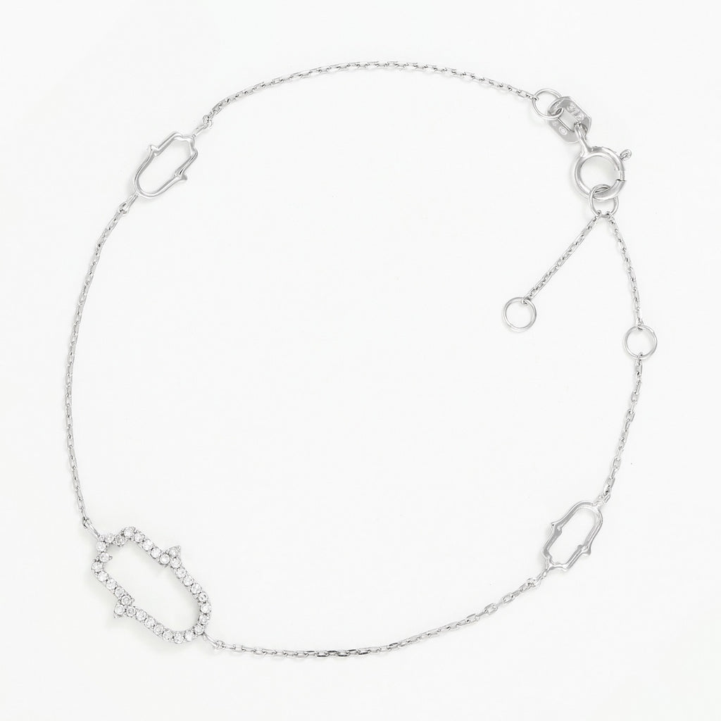 Pulsera "Mano" D0.10/33 - Oro blanco 375/1000