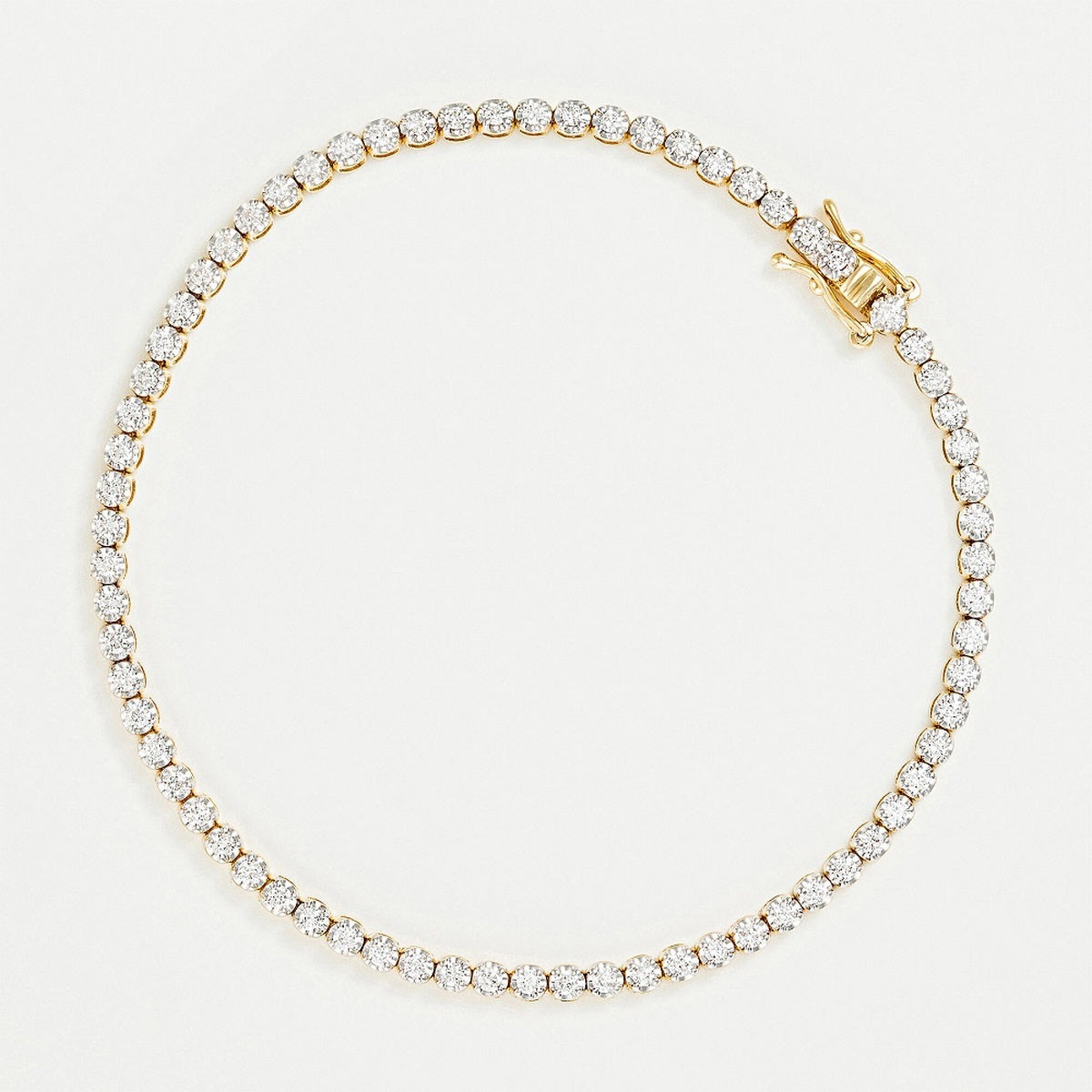 Bracelet " Rivière 1 Carat" Diamant :1Ct/70 - Or Jaune
