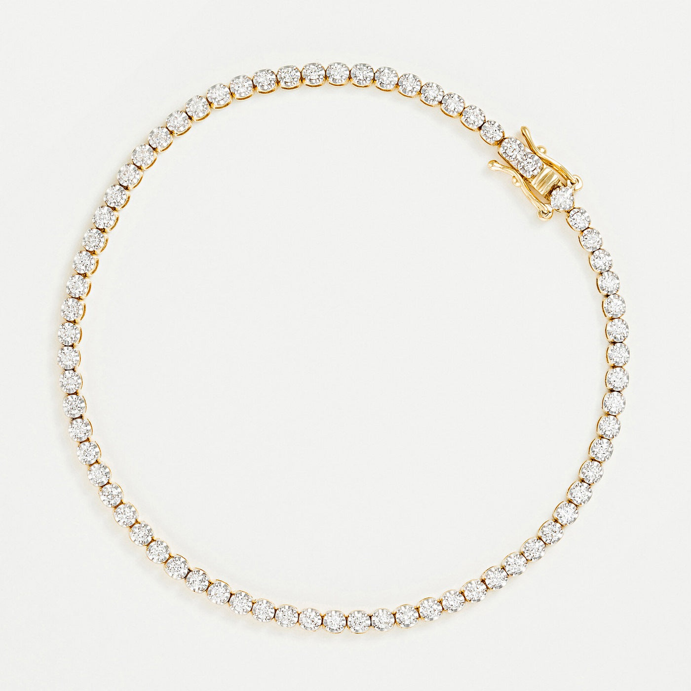 “River 1 Carat” D1Ct/65 Bracelet – 417/1000 Yellow Gold