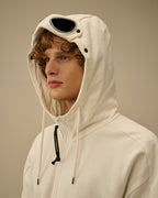 CP Company - Sweat À Capuche Zippé Diagonal Fleece Goggle – Blanc