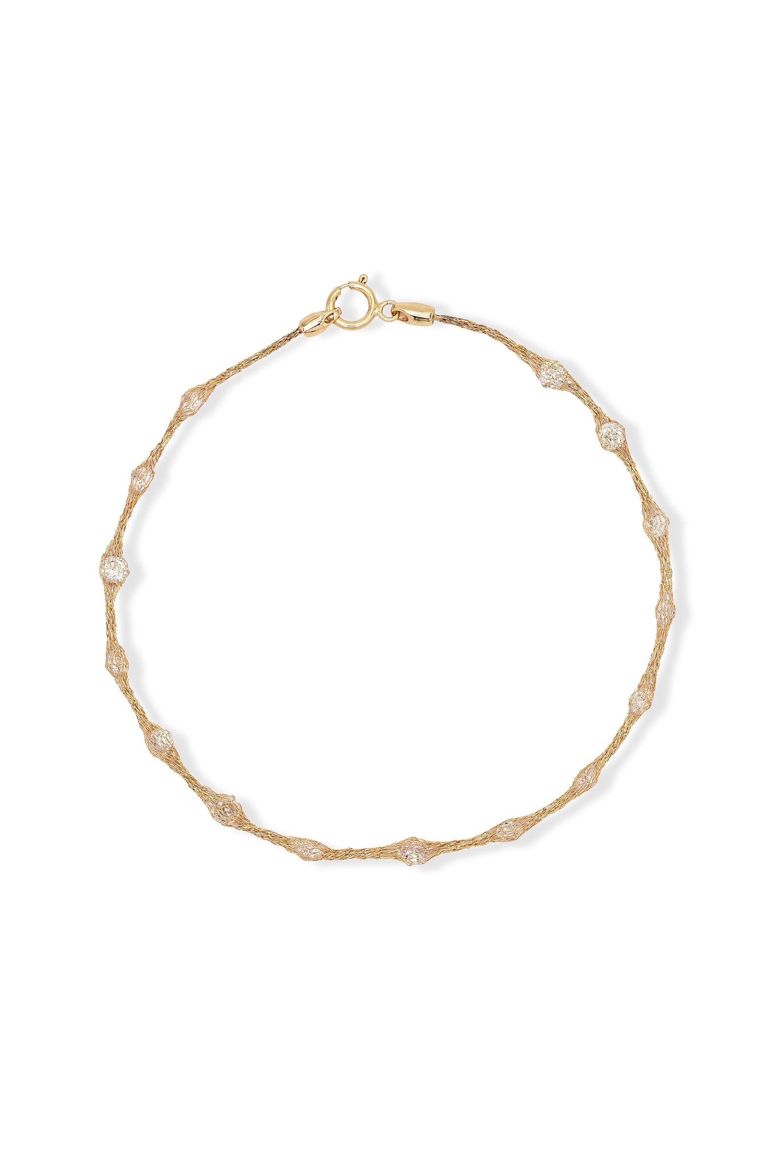 Bracelet "Constellation Ovale" Or Jaune 375/1000 et Zirconium