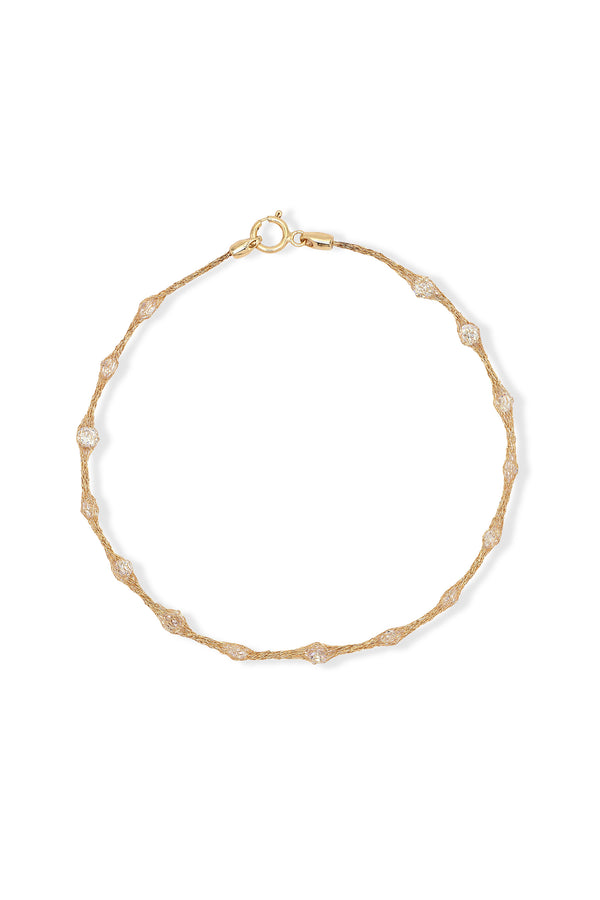 Bracelet "Constellation Ovale" Or Jaune 375/1000 et Zirconium