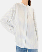 Chemise En Lin Rayée Bleu