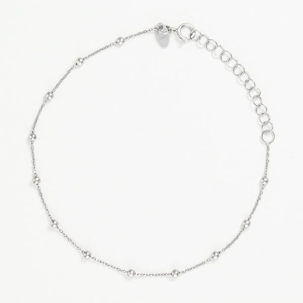 Bracelet Chaîne Boule En Or Blanc