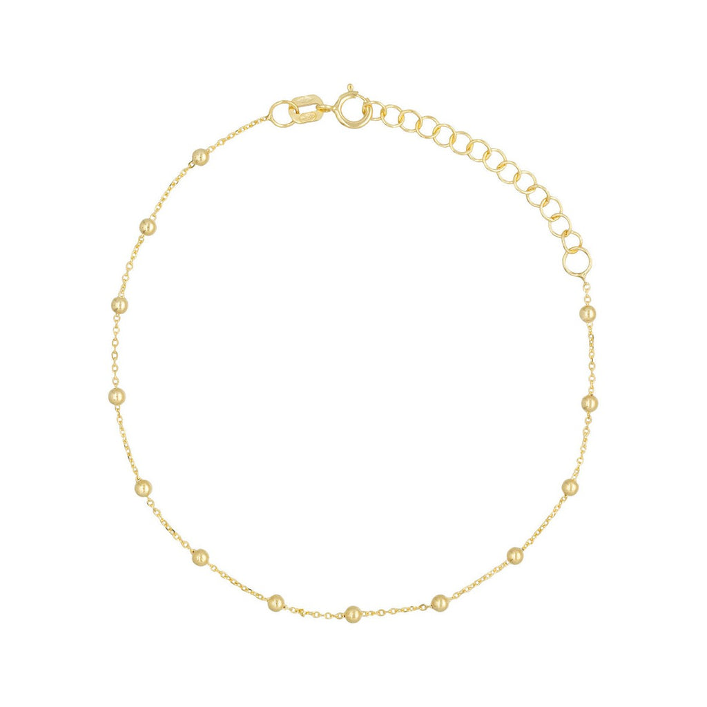 Bracelet Chaîne Boule En Or Jaune 375/1000
