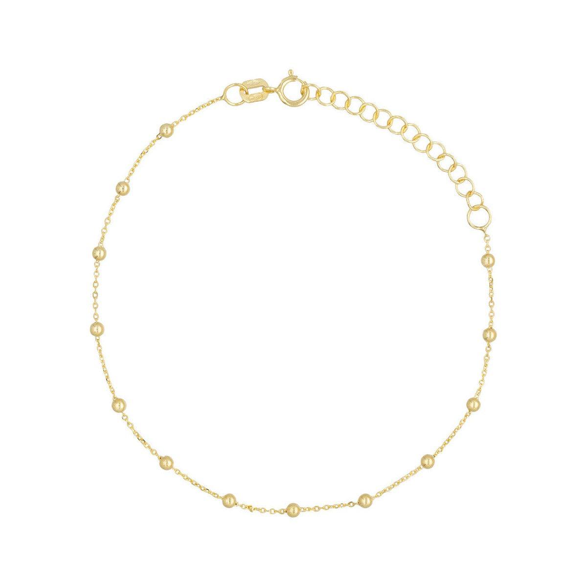 Bracelet Chaîne Boule En Or Jaune 375/1000