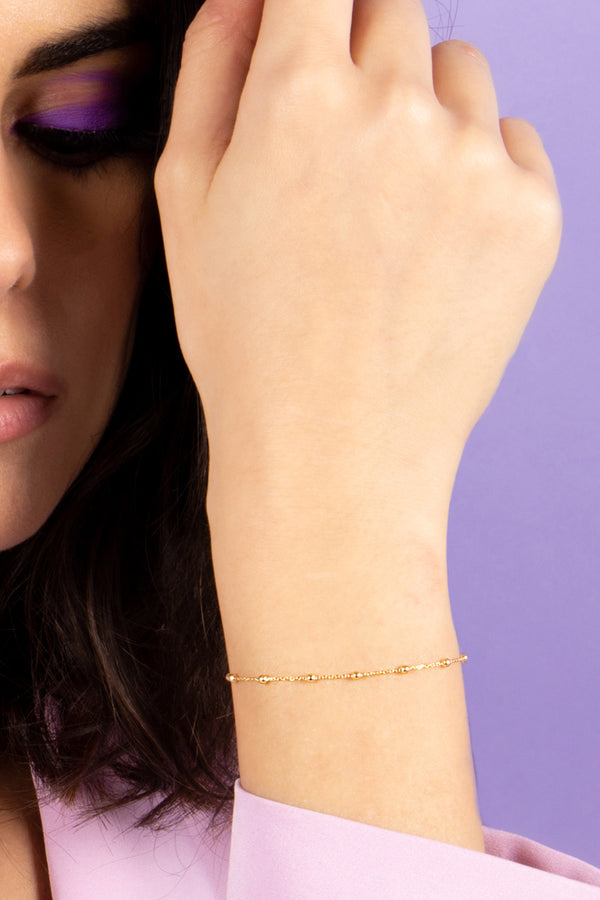Pulsera Cadena de Bolas en Oro Amarillo 375/1000