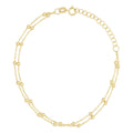 Bracelet Double Chaîne Boules En Or Jaune 375/1000 - Or Jaune 375/1000