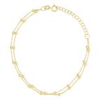 Bracelet Double Chaîne Boules En Or Jaune 375/1000 - Or Jaune 375/1000