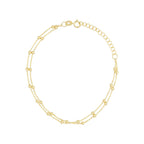 Pulsera De Cadena De Doble Bola En Oro Amarillo 375/1000