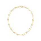 Pulsera De Cadena De Doble Bola En Oro Amarillo 375/1000 - Oro Amarillo 375/1000