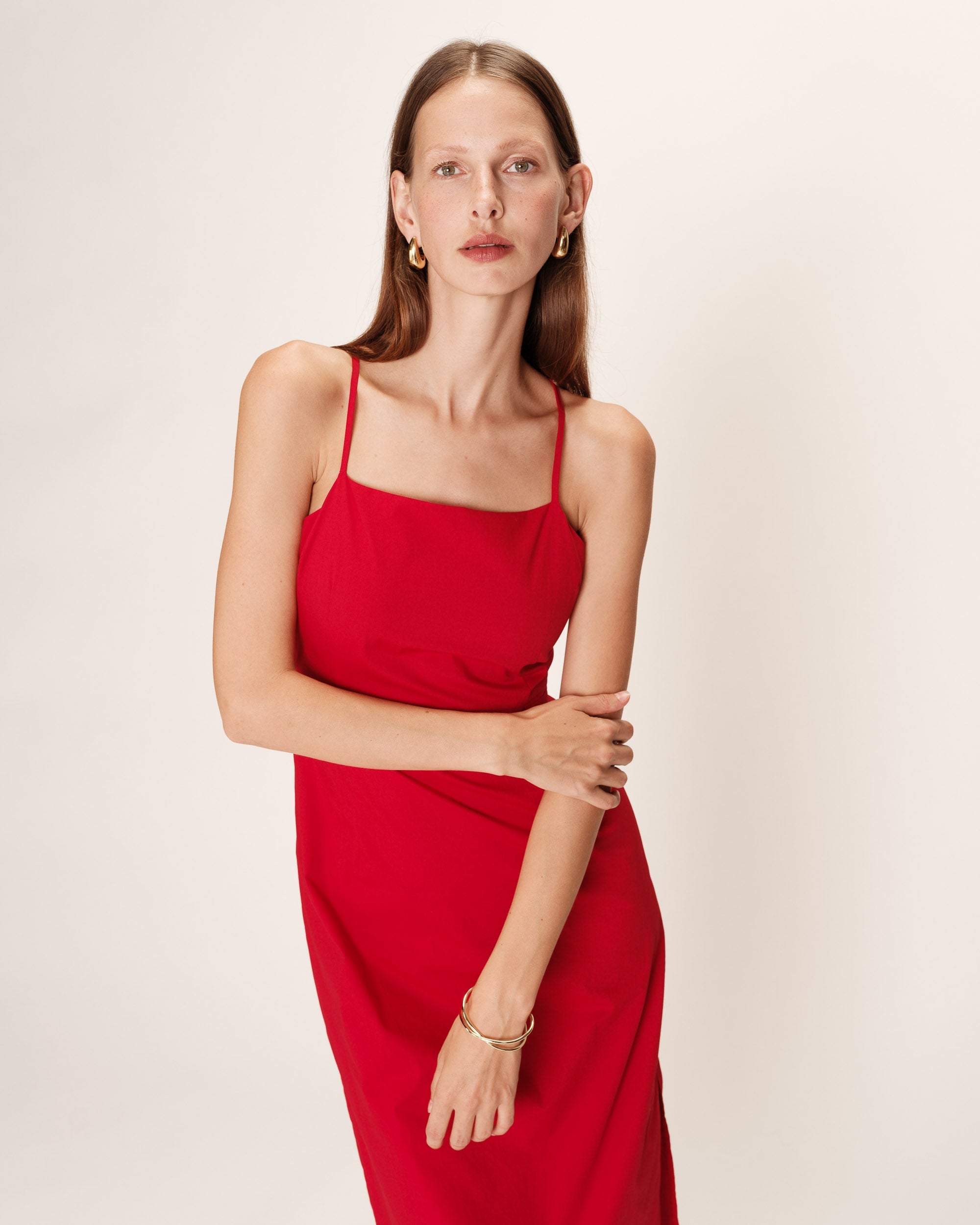 Rebecca Midi Dress - Red