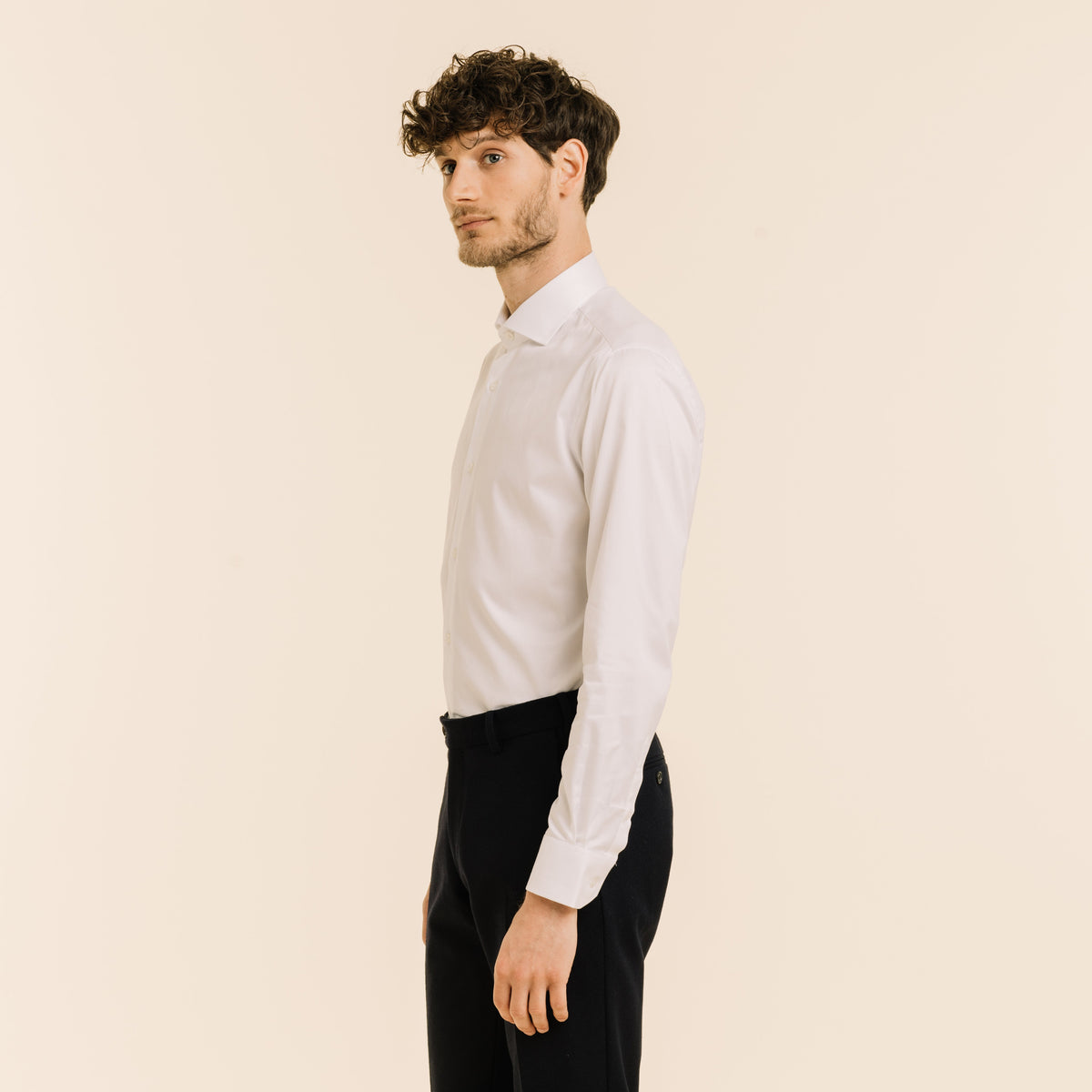 Chemise En Twill Double Retors Blanche