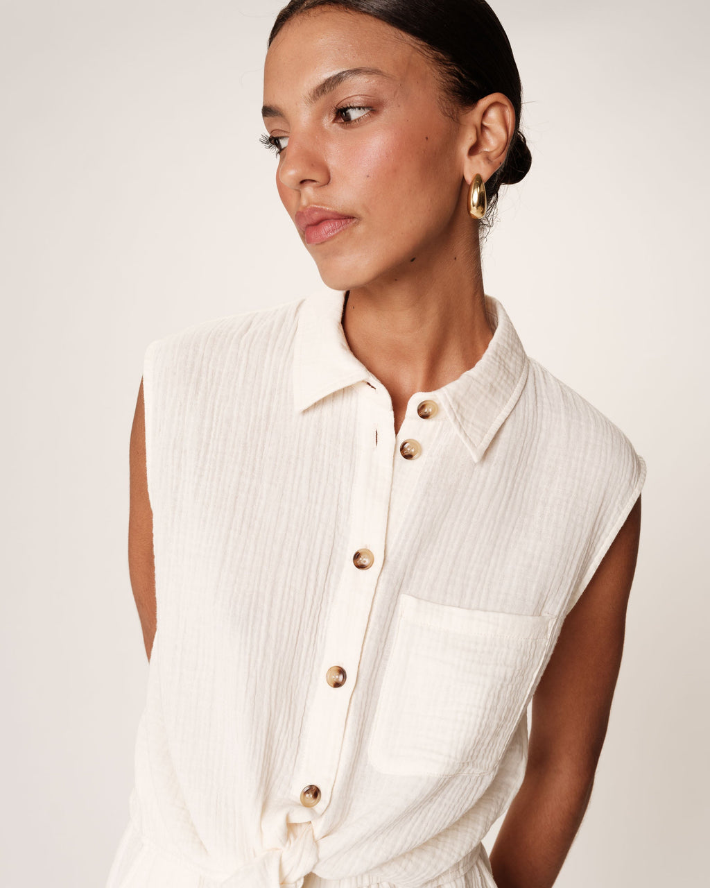 Tied Shirt Ecru Licorice
