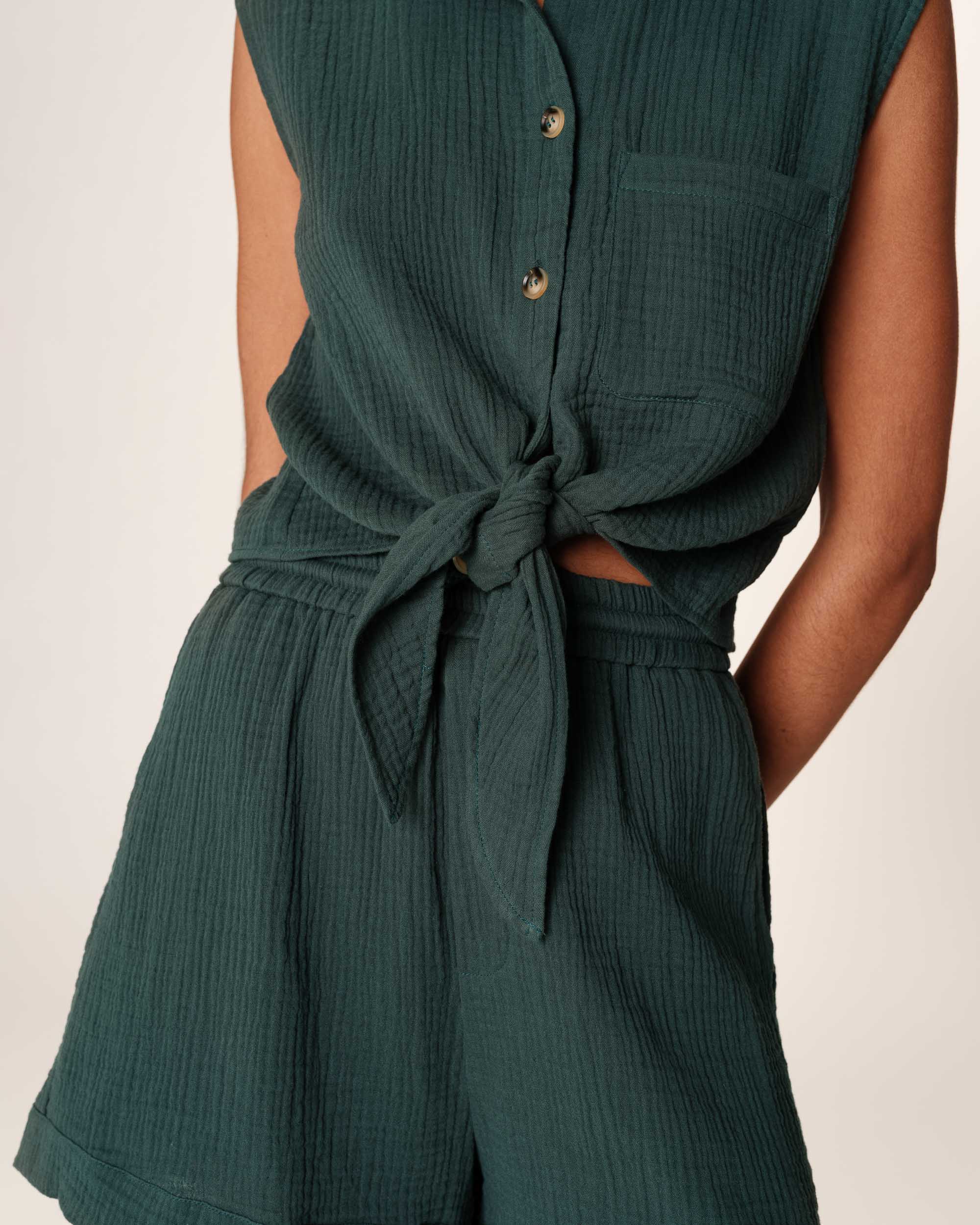 Emerald Tied Shirt Licorice